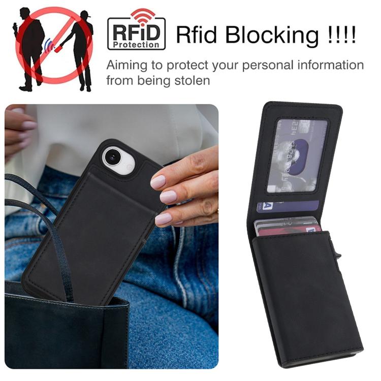 Ốp lưng điện thoại giả da phong cách retro có thể tháo rời, túi đựng thẻ bật lò xo, nam châm và RFID, cho iPhone 17e / 16e, iPhone 17 Pro Max, iPhone 17 Pro, iPhone 15 Plus, iPhone 15, iPhone 14 Plus, iPhone 14 / 13, iPhone 12 / 12 Pro