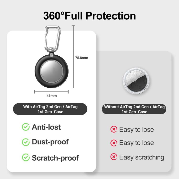 Ốp bảo vệ chống nước kín hoàn toàn XDcase có móc, cho AirTag thế hệ 2 / thế hệ 1