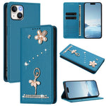Ốp lưng điện thoại bằng da thuần chay đính kim cương hình cô gái múa ba-lê có RFID, cho iPhone 16 Pro, iPhone 16 Plus, iPhone 16, iPhone 15 Pro Max, iPhone 15 Pro, iPhone 15 Plus