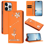 Ốp lưng điện thoại bằng da thuần chay đính kim cương hình cô gái múa ba-lê có RFID, cho iPhone 16 Pro, iPhone 16 Plus, iPhone 16, iPhone 15 Pro Max, iPhone 15 Pro, iPhone 15 Plus
