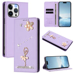 Ốp lưng điện thoại bằng da thuần chay đính kim cương hình cô gái múa ba-lê có RFID, cho iPhone 16 Pro, iPhone 16 Plus, iPhone 16, iPhone 15 Pro Max, iPhone 15 Pro, iPhone 15 Plus