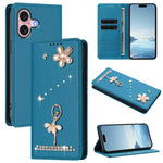 Ốp lưng điện thoại bằng da thuần chay đính kim cương hình cô gái múa ba-lê có RFID, cho iPhone 16 Pro, iPhone 16 Plus, iPhone 16, iPhone 15 Pro Max, iPhone 15 Pro, iPhone 15 Plus
