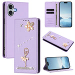 Ốp lưng điện thoại bằng da thuần chay đính kim cương hình cô gái múa ba-lê có RFID, cho iPhone 16 Pro, iPhone 16 Plus, iPhone 16, iPhone 15 Pro Max, iPhone 15 Pro, iPhone 15 Plus