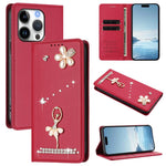 Ốp lưng điện thoại bằng da thuần chay đính kim cương hình cô gái múa ba-lê có RFID, cho iPhone 16 Pro, iPhone 16 Plus, iPhone 16, iPhone 15 Pro Max, iPhone 15 Pro, iPhone 15 Plus