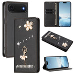 Ốp lưng điện thoại bằng da thuần chay đính kim cương hình cô gái múa ba-lê có RFID, cho iPhone 17e / 16e, iPhone 17 Pro Max, iPhone 17 Pro, iPhone 17, iPhone Air, iPhone 16 Pro Max