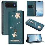 Ốp lưng điện thoại bằng da thuần chay đính kim cương hình cô gái múa ba-lê có RFID, cho iPhone 17e / 16e, iPhone 17 Pro Max, iPhone 17 Pro, iPhone 17, iPhone Air, iPhone 16 Pro Max