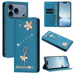 Ốp lưng điện thoại bằng da thuần chay đính kim cương hình cô gái múa ba-lê có RFID, cho iPhone 17e / 16e, iPhone 17 Pro Max, iPhone 17 Pro, iPhone 17, iPhone Air, iPhone 16 Pro Max