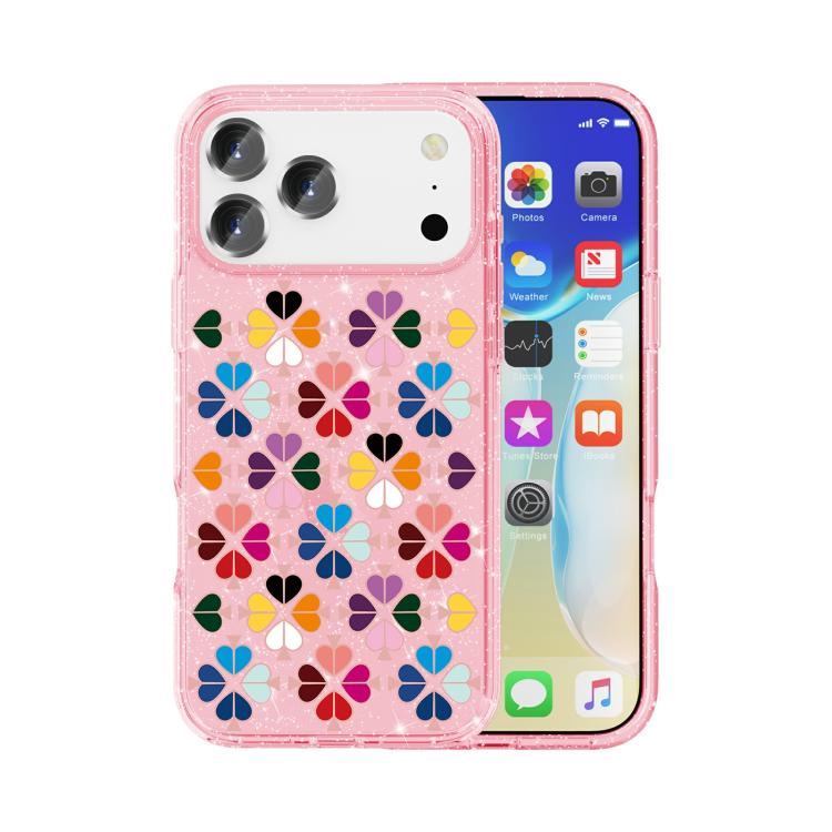 Ốp lưng điện thoại họa tiết trái tim đỏ pha lê lấp lánh, cho iPhone 17 Pro Max, iPhone 17 Pro
