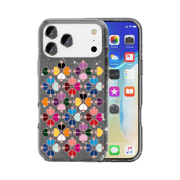 Ốp lưng điện thoại họa tiết trái tim đỏ pha lê lấp lánh, cho iPhone 17 Pro Max, iPhone 17 Pro