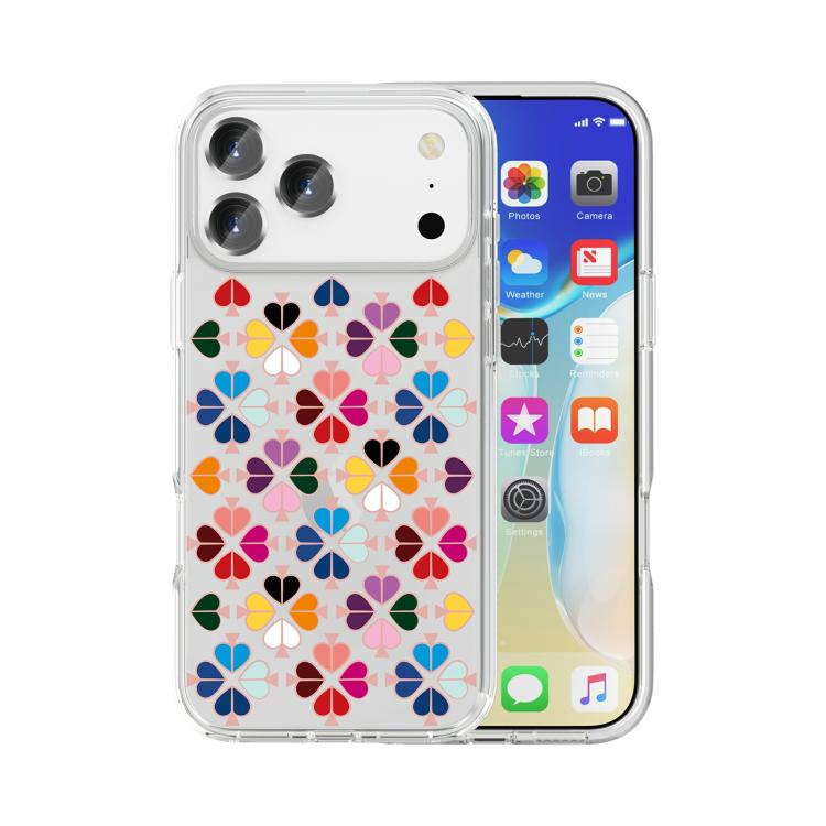 Ốp lưng điện thoại họa tiết trái tim đỏ pha lê trong suốt, cho iPhone 17 Pro Max, iPhone 17 Pro