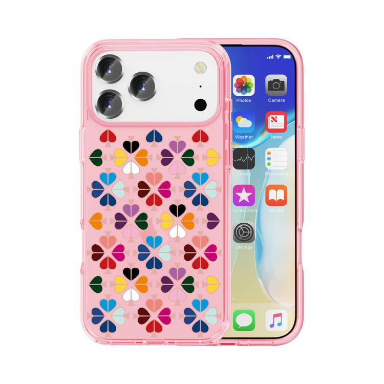 Ốp lưng điện thoại họa tiết trái tim đỏ pha lê trong suốt, cho iPhone 17 Pro Max, iPhone 17 Pro