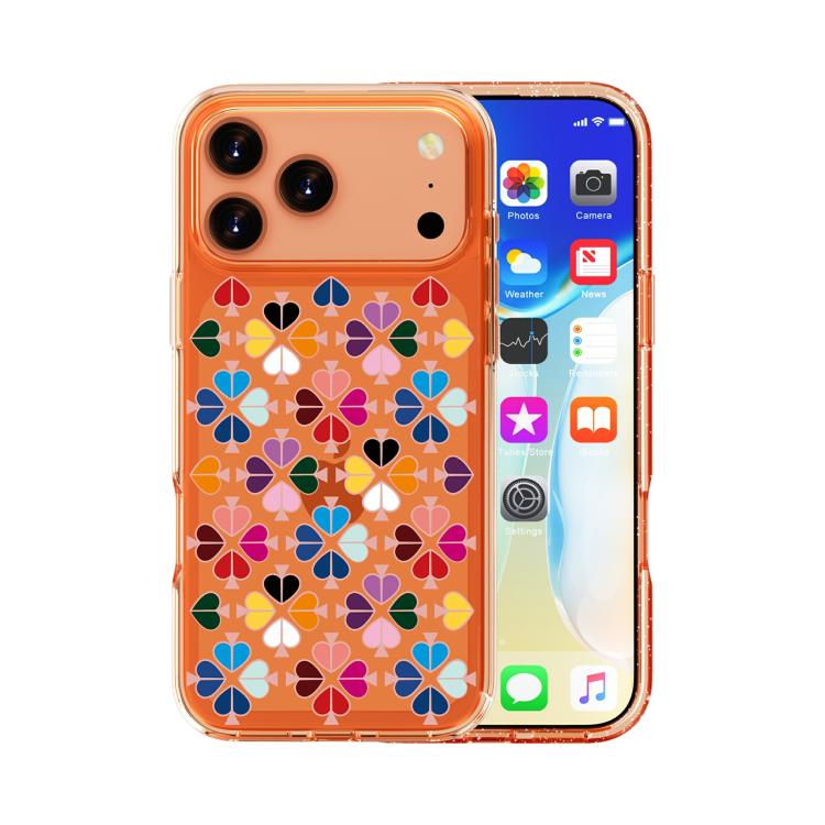 Ốp lưng điện thoại họa tiết trái tim đỏ pha lê trong suốt, cho iPhone 17 Pro Max, iPhone 17 Pro