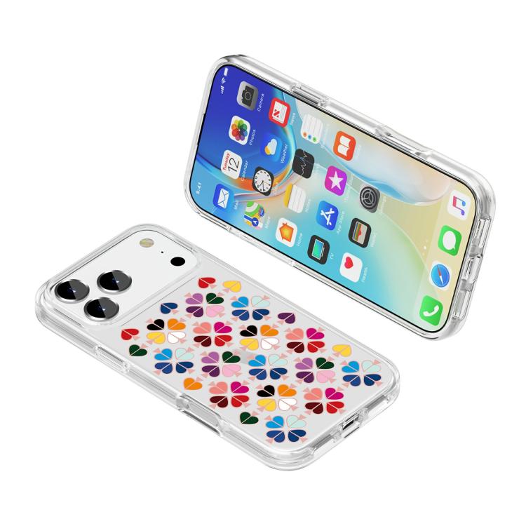 Transparent Crystal Red Heart Pattern Phone Case, For iPhone 18 Pro / 17 Pro, For iPhone 18 Pro Max / 17 Pro Max