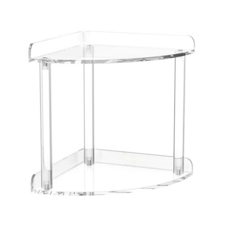 Double Layered Clear Acrylic Corner Storage Rack Desktop Organizer