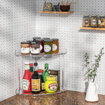 Double Layered Clear Acrylic Corner Storage Rack Desktop Organizer