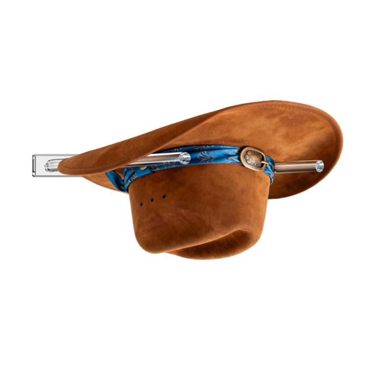 Wall-Mounted Clear Acrylic Three Holes Adjustable Cowboy Hat Storage Rack, Single Pack, 2pcs/Pack