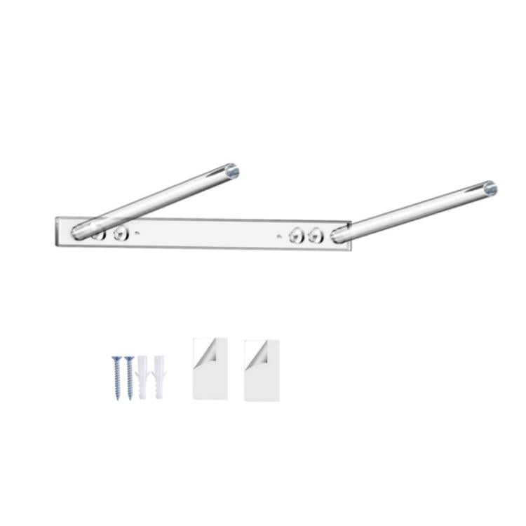 Kệ lưu trữ mũ cao bồi acrylic trong suốt ba lỗ điều chỉnh treo tường, gói đơn, 2 cái/gói
