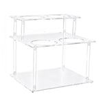 Kệ lưu trữ xi rô cà phê acrylic trong suốt hai lớp, giá trưng bày quầy bar bàn làm việc