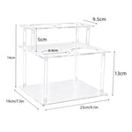 Kệ lưu trữ xi rô cà phê acrylic trong suốt hai lớp, giá trưng bày quầy bar bàn làm việc