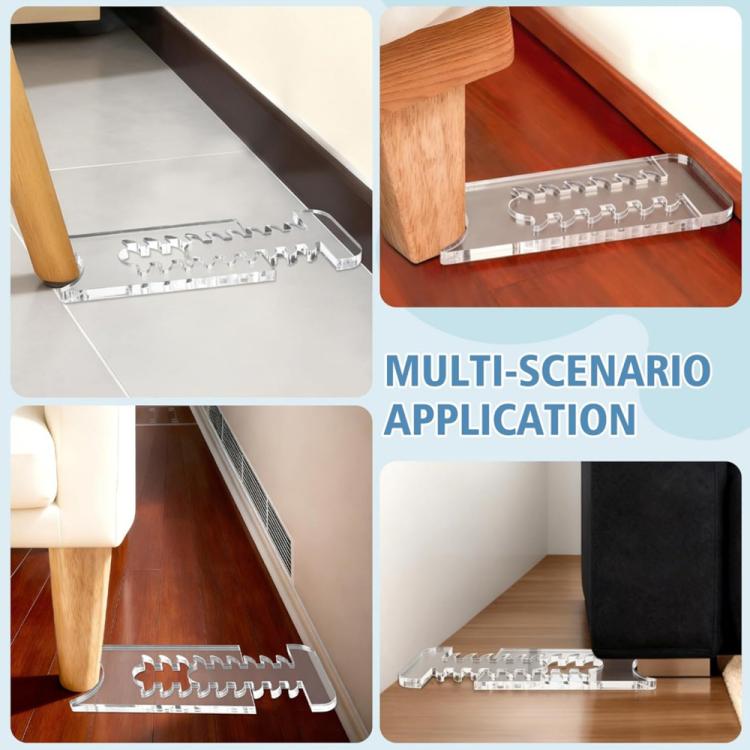 Bộ đệm bảo vệ chống trượt bằng acrylic trong suốt điều chỉnh được cho đồ nội thất, bộ đơn/gói, bộ đôi/gói