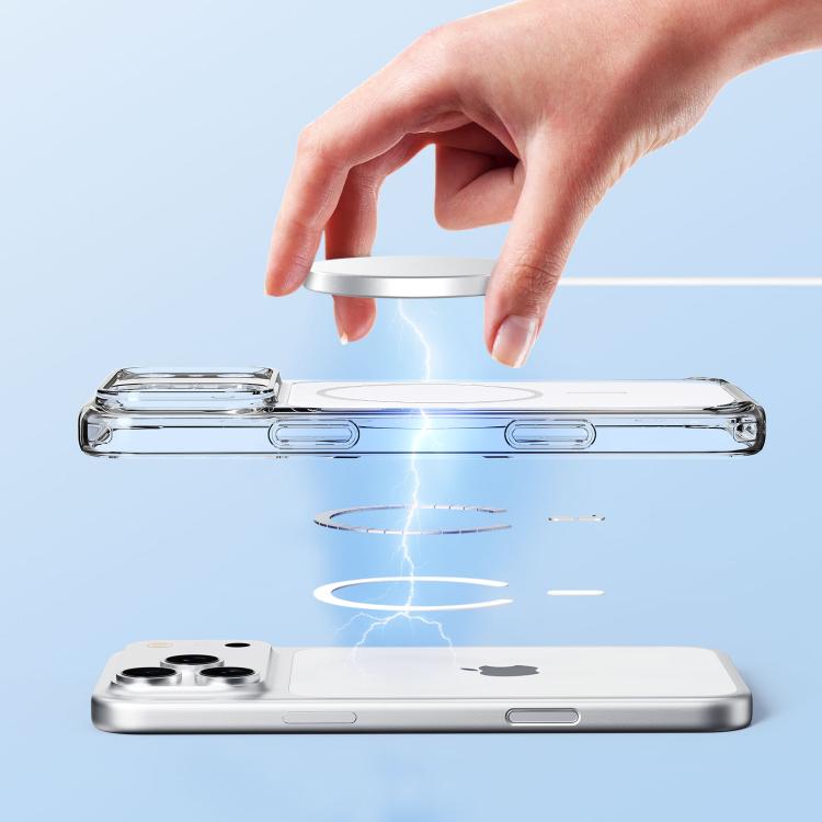 Ốp lưng điện thoại PC trong suốt chống sốc từ tính, dành cho iPhone 17 Pro Max, dành cho iPhone 17 Pro