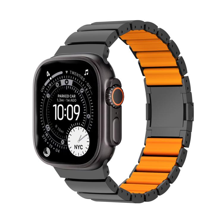 Dây đồng hồ hợp kim titan silicone một hạt khóa nam châm, dành cho Apple Watch 46mm / 49mm / 45mm / 44mm, dành cho Apple Watch 42mm / 41mm / 40mm / 38mm
