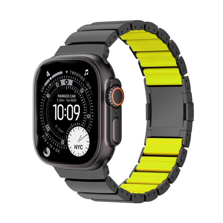 Dây đồng hồ hợp kim titan silicone một hạt khóa nam châm, dành cho Apple Watch 46mm / 49mm / 45mm / 44mm, dành cho Apple Watch 42mm / 41mm / 40mm / 38mm