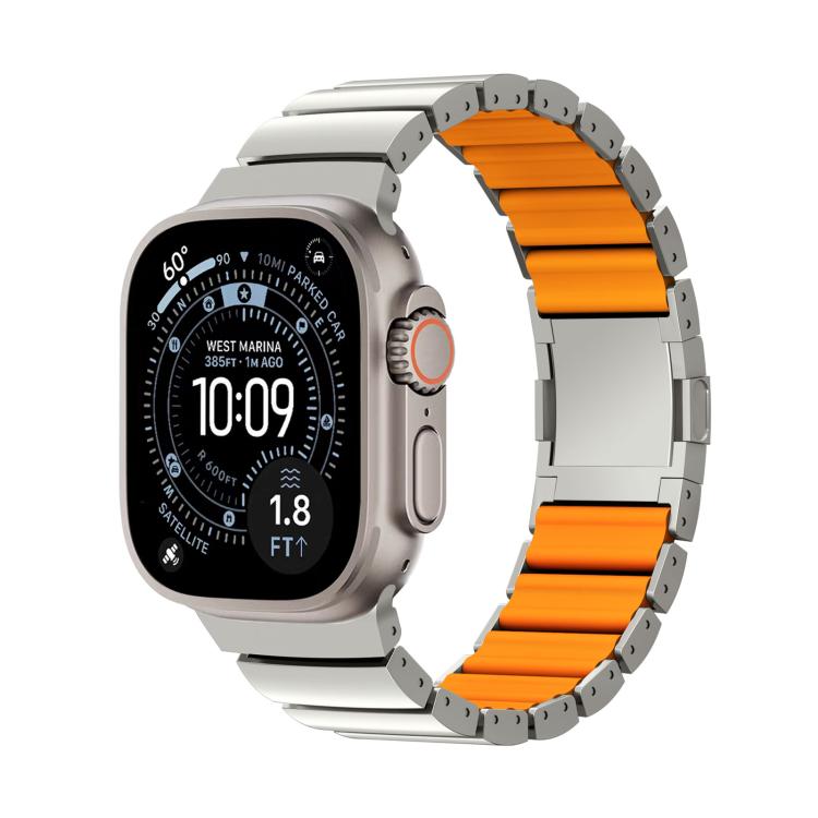 Dây đồng hồ hợp kim titan silicone một hạt khóa nam châm, dành cho Apple Watch 46mm / 49mm / 45mm / 44mm, dành cho Apple Watch 42mm / 41mm / 40mm / 38mm