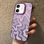 Bao điện thoại PC 2 trong 1 họa tiết sọc sóng mờ IMD, dành cho iPhone 11, iPhone 11 Pro, iPhone X / XS, iPhone XR, iPhone XS Max, iPhone 8 Plus / 7 Plus