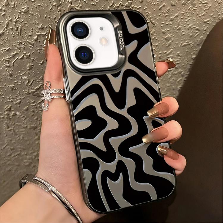 Bao điện thoại PC 2 trong 1 họa tiết sọc sóng mờ IMD, dành cho iPhone 11, iPhone 11 Pro, iPhone X / XS, iPhone XR, iPhone XS Max, iPhone 8 Plus / 7 Plus