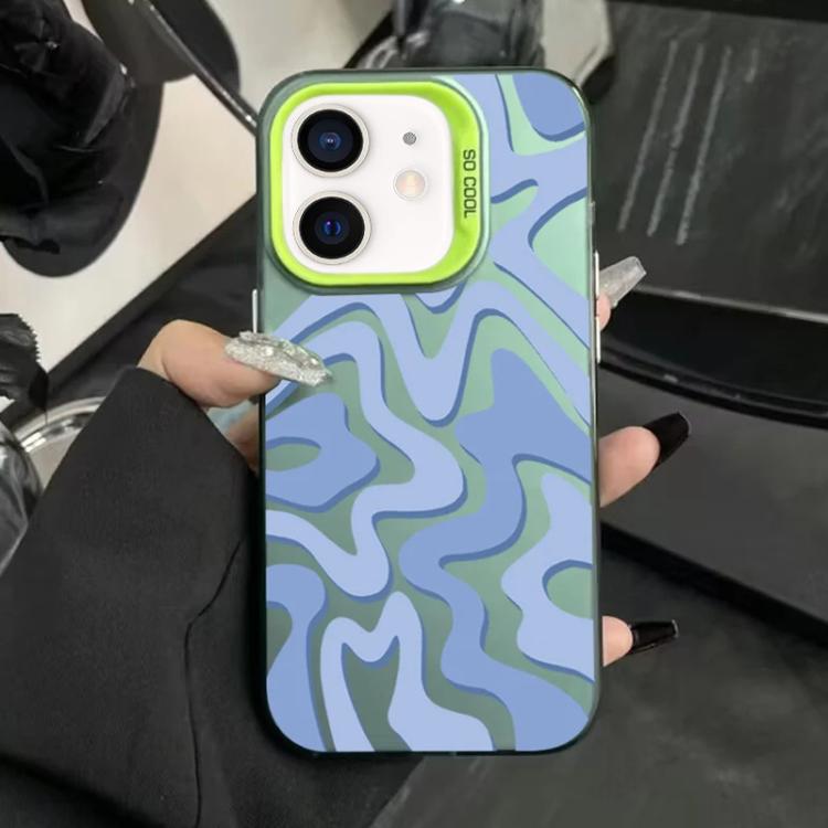 Bao điện thoại PC 2 trong 1 họa tiết sọc sóng mờ IMD, dành cho iPhone 11, iPhone 11 Pro, iPhone X / XS, iPhone XR, iPhone XS Max, iPhone 8 Plus / 7 Plus