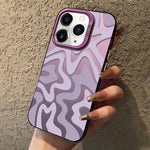 Bao điện thoại PC 2 trong 1 họa tiết sọc sóng mờ IMD, dành cho iPhone 11, iPhone 11 Pro, iPhone X / XS, iPhone XR, iPhone XS Max, iPhone 8 Plus / 7 Plus