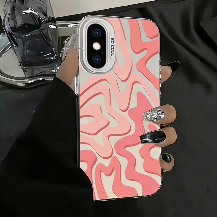 Bao điện thoại PC 2 trong 1 họa tiết sọc sóng mờ IMD, dành cho iPhone 11, iPhone 11 Pro, iPhone X / XS, iPhone XR, iPhone XS Max, iPhone 8 Plus / 7 Plus