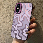 Bao điện thoại PC 2 trong 1 họa tiết sọc sóng mờ IMD, dành cho iPhone 11, iPhone 11 Pro, iPhone X / XS, iPhone XR, iPhone XS Max, iPhone 8 Plus / 7 Plus