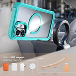 Ốp lưng điện thoại acrylic phủ toàn bộ có nam châm kèm kẹp sau, dành cho iPhone 16 Plus, dành cho iPhone 16, dành cho iPhone 15 Pro Max, dành cho iPhone 15 Pro, dành cho iPhone 15 Plus / 14 Plus, dành cho iPhone 15