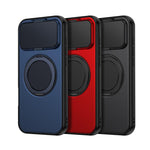 ShellGod Magnetic Rotation Holder Lens Shield PC TPU Hybrid Phone Case, For iPhone 18 Pro / 17 Pro, For iPhone 18 Pro Max / 17 Pro Max