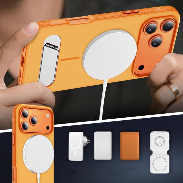 Ốp lưng điện thoại từ tính giả gốc hai màu có giá đỡ, dành cho iPhone 17 Pro Max, iPhone 17 Pro