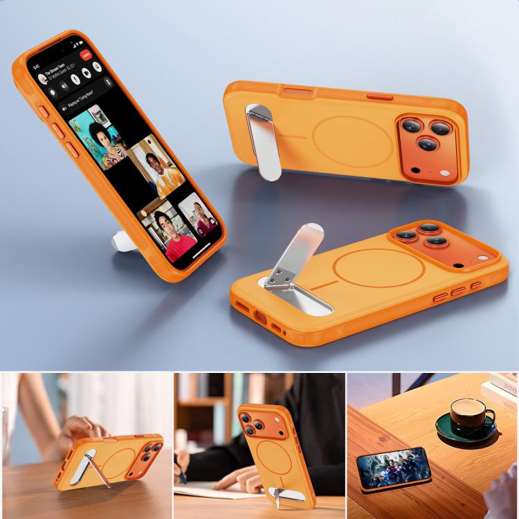 Ốp lưng điện thoại từ tính giả gốc hai màu có giá đỡ, dành cho iPhone 17 Pro Max, iPhone 17 Pro