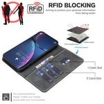 Ốp điện thoại da thuần chay vân da bê màu trơn chống RFID, Dành cho iPhone XS Max, Dành cho iPhone 6 Plus/7 Plus/8 Plus, Dành cho iPhone 6 / 7 / 8