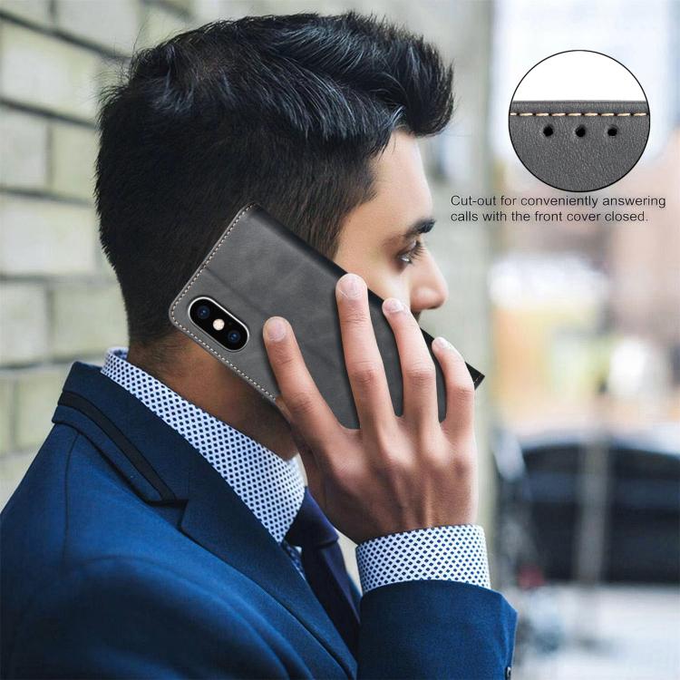 Ốp điện thoại da thuần chay vân da bê màu trơn chống RFID, Dành cho iPhone XS Max, Dành cho iPhone 6 Plus/7 Plus/8 Plus, Dành cho iPhone 6 / 7 / 8