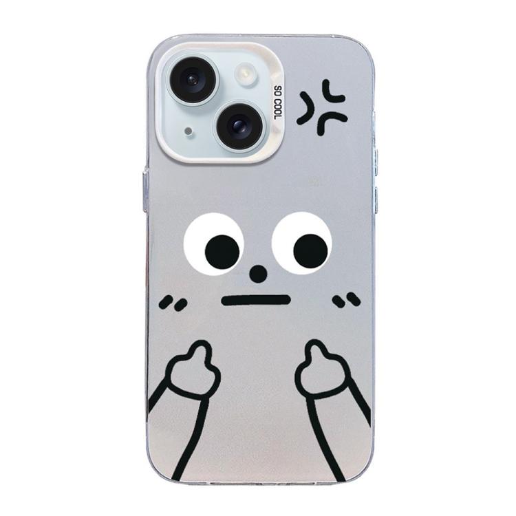 Ốp điện thoại Little Man Gestures màu bạc mờ PC kết hợp TPU, dành cho iPhone 15, iPhone 14 Plus, iPhone 14, iPhone 14 Pro, iPhone 14 Pro Max, iPhone 13 Pro Max, iPhone 13 Pro, iPhone 13, iPhone 13 mini, iPhone 12