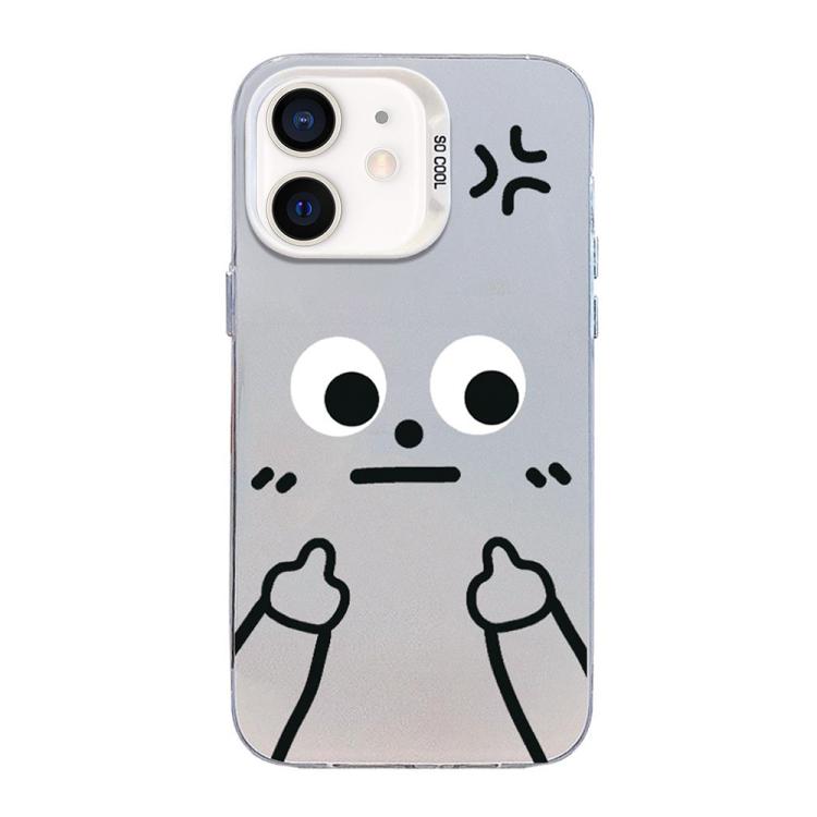 Ốp điện thoại Little Man Gestures màu bạc mờ PC kết hợp TPU, dành cho iPhone 12 mini, iPhone 11 Pro Max, iPhone 11, iPhone 11 Pro, iPhone X / XS, iPhone XS Max, iPhone 8 Plus / 7 Plus