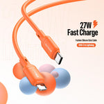 Cáp dữ liệu silicone DUX DUCIS SILI Series 27W Type-C sang 8 Pin, dài 1m, Type-C sang 8 Pin