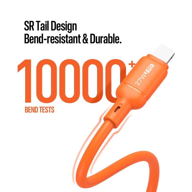 Cáp dữ liệu silicone DUX DUCIS SILI Series 27W Type-C sang 8 Pin, dài 1m, Type-C sang 8 Pin