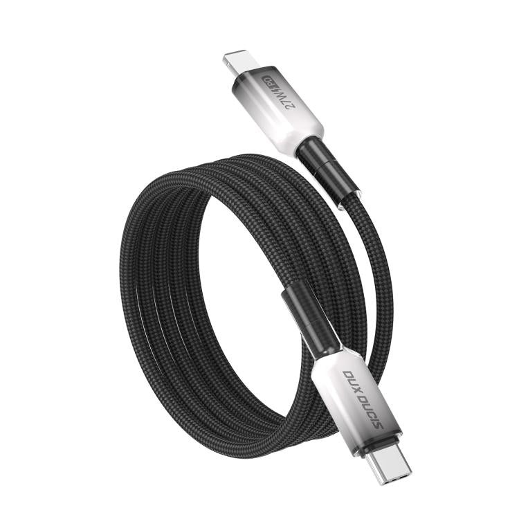 Cáp dữ liệu bện trong suốt chuyển màu DUX DUCIS WLCM Series 27W Type-C sang 8 Pin, dài 1m, Type-C sang 8 Pin