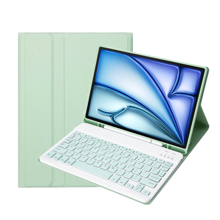 Cho iPad Air 11 2024 / 2025 / Air 4 2020 / Air 5 2022 Ốp bảo vệ bàn phím Bluetooth màu kẹo ABS siêu mỏng tháo rời có giá đỡ & khe cắm bút, A098B