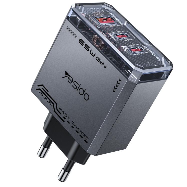 Bộ sạc nhanh ba cổng Mecha GaN 65W Yesido YC101, YC101