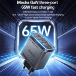 Bộ sạc nhanh ba cổng Mecha GaN 65W Yesido YC101, YC101