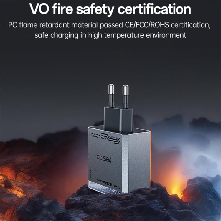 Bộ sạc nhanh ba cổng Mecha GaN 65W Yesido YC101, YC101