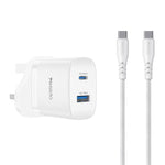 Bộ sạc nhanh giao diện kép USB và Type-C PD45W Yesido, phích cắm EU, UK, US